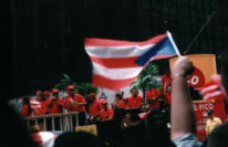 Straenumzug der puertoricanischen Einwanderer in  Manhattan (N.Y.)