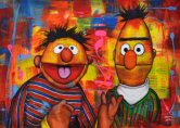 Ernie und Bert - 70/100 cm Acryl - 790 Euro