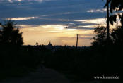 Dorf vor Horodok am Abend